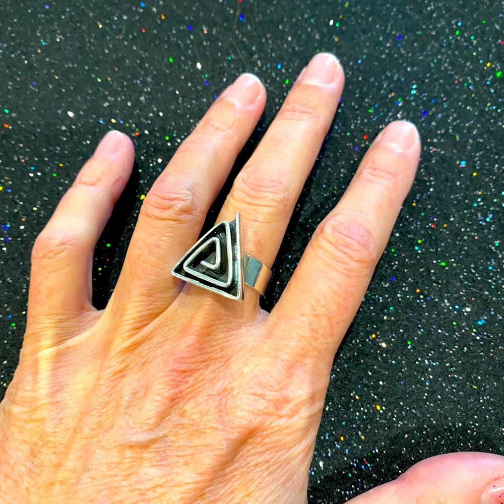 Silver Triangle Ring - image 2
